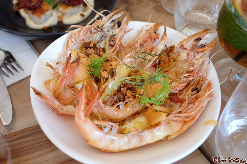 Indian spiced king prawns , The Herring Room, Manly